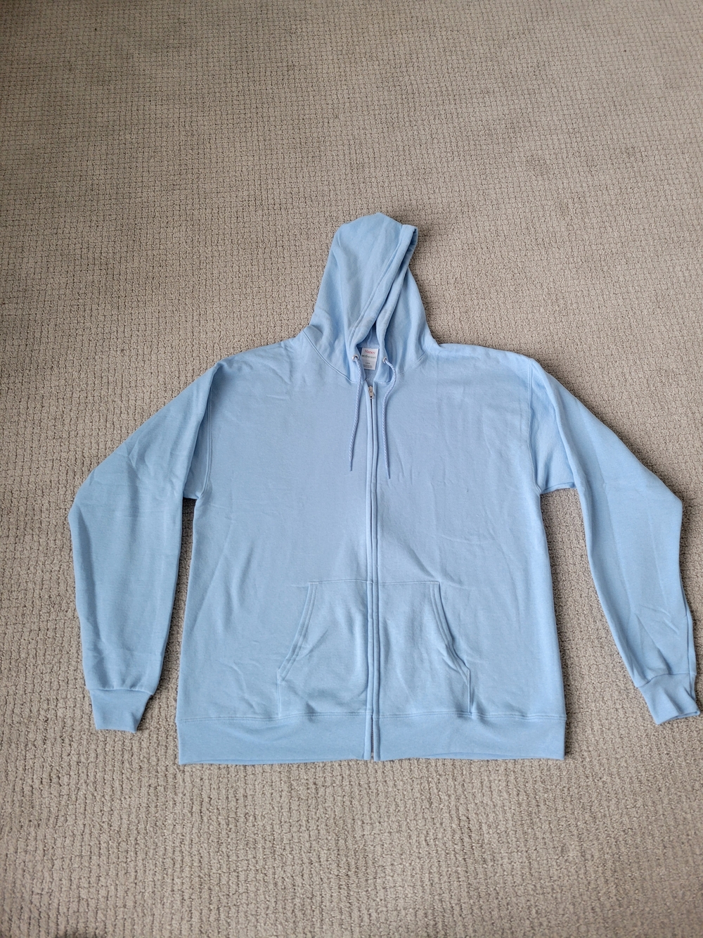 Hanes Light Blue Full-Zip Hoodie